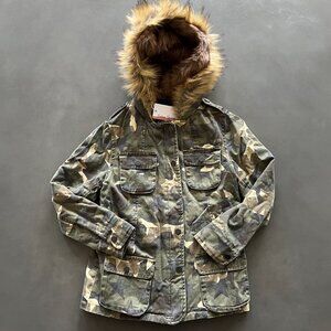 Vintage Havana Girls’ Size Medium Camo Star Parka Jacket 10-12